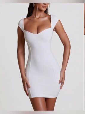 Oh Polly Cream Sweetheart Mini Dress